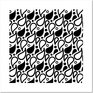 Paisley seamless black and white pattern Posters and Art